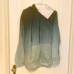 Green ombré  Hoodie EUC